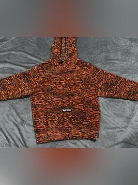 Supreme Polartec Hooded Sweatshirt Tiger FW21SW19 Orange Black Size M NWT